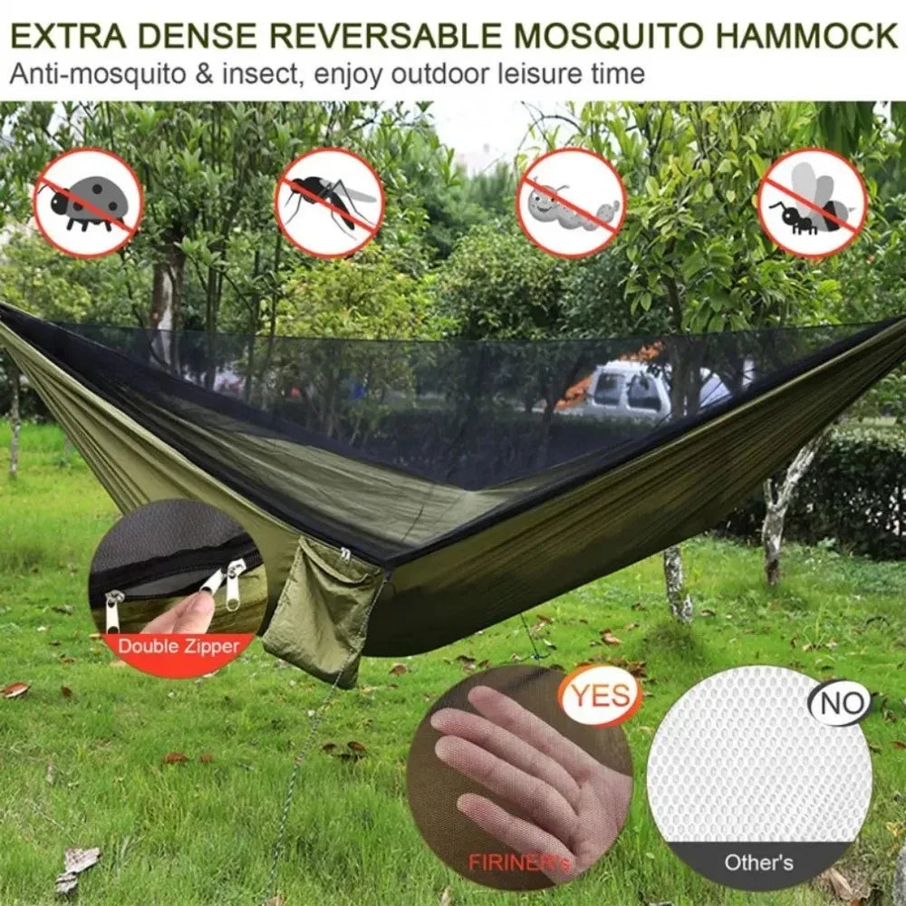 Outdoor-Camping-Hängematte mit Moskitonetz Leichte Hängematten 250 x 120 cm