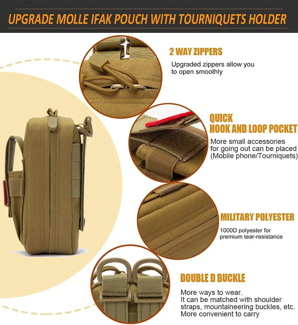 10tlg IFAK Tactical Erste-Hilfe-Set Pouch