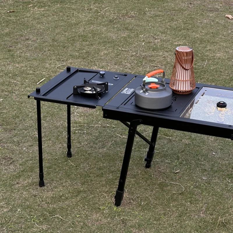 Tryhomy Camping IGT Tisch 4-teiliger Tisch Tragbarer ultraleichter Klapptisch aus Aluminiumlegierung für Camping