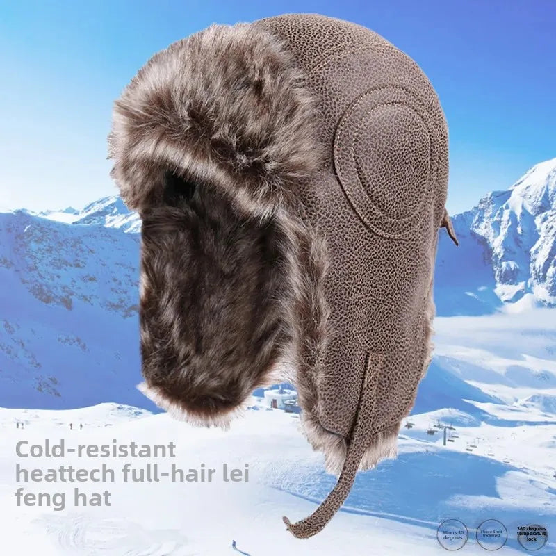 Retro-Leder-Pilotenmütze mit Ohrenschutz