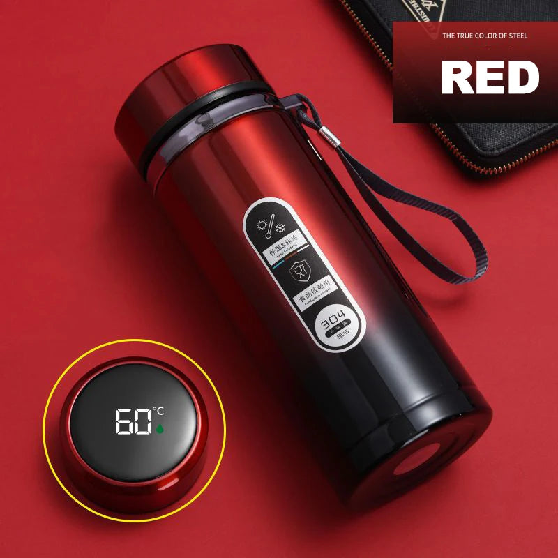 Edelstahl-Thermosflasche mit LED-Temperaturanzeige