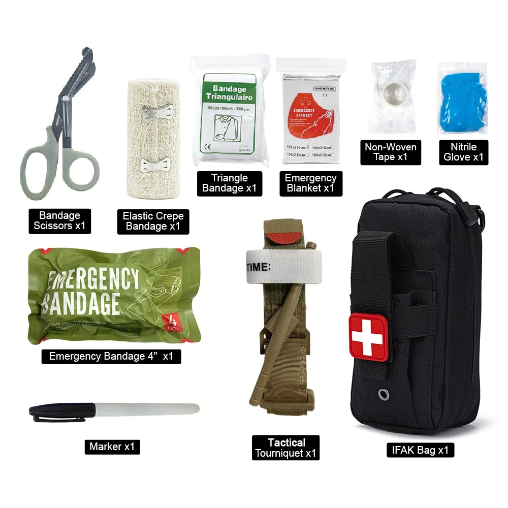 10tlg IFAK Tactical Erste-Hilfe-Set Pouch