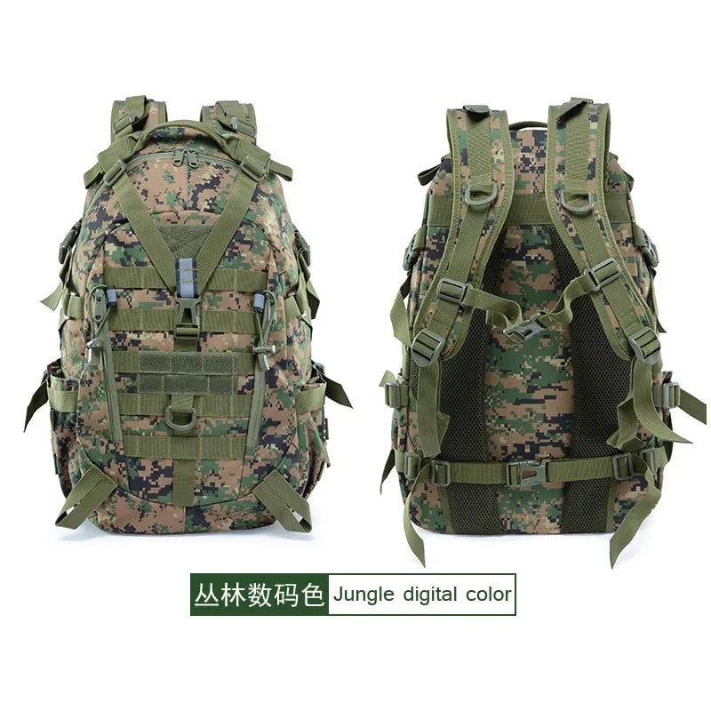 40 L Campingrucksack mit reflektierenden Streifen, verstellbare Gurte, mehrere Taschen