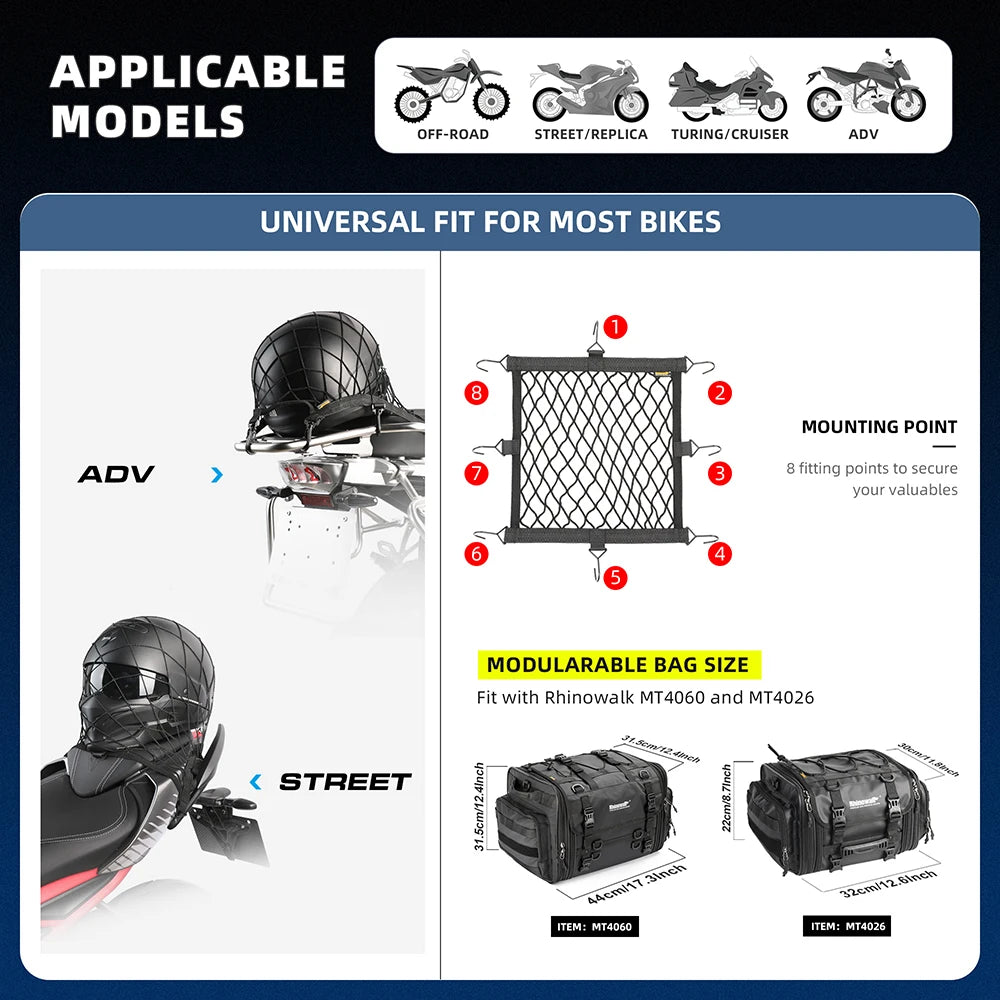 Rhinowalk Motorrad Netz Gepäcknetz