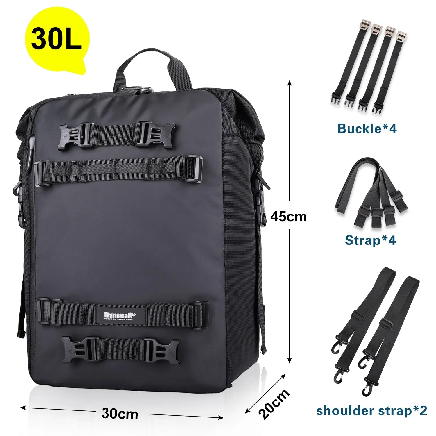 Rhinowalk Motorrad-Hecktasche 10L / 20L / 30L