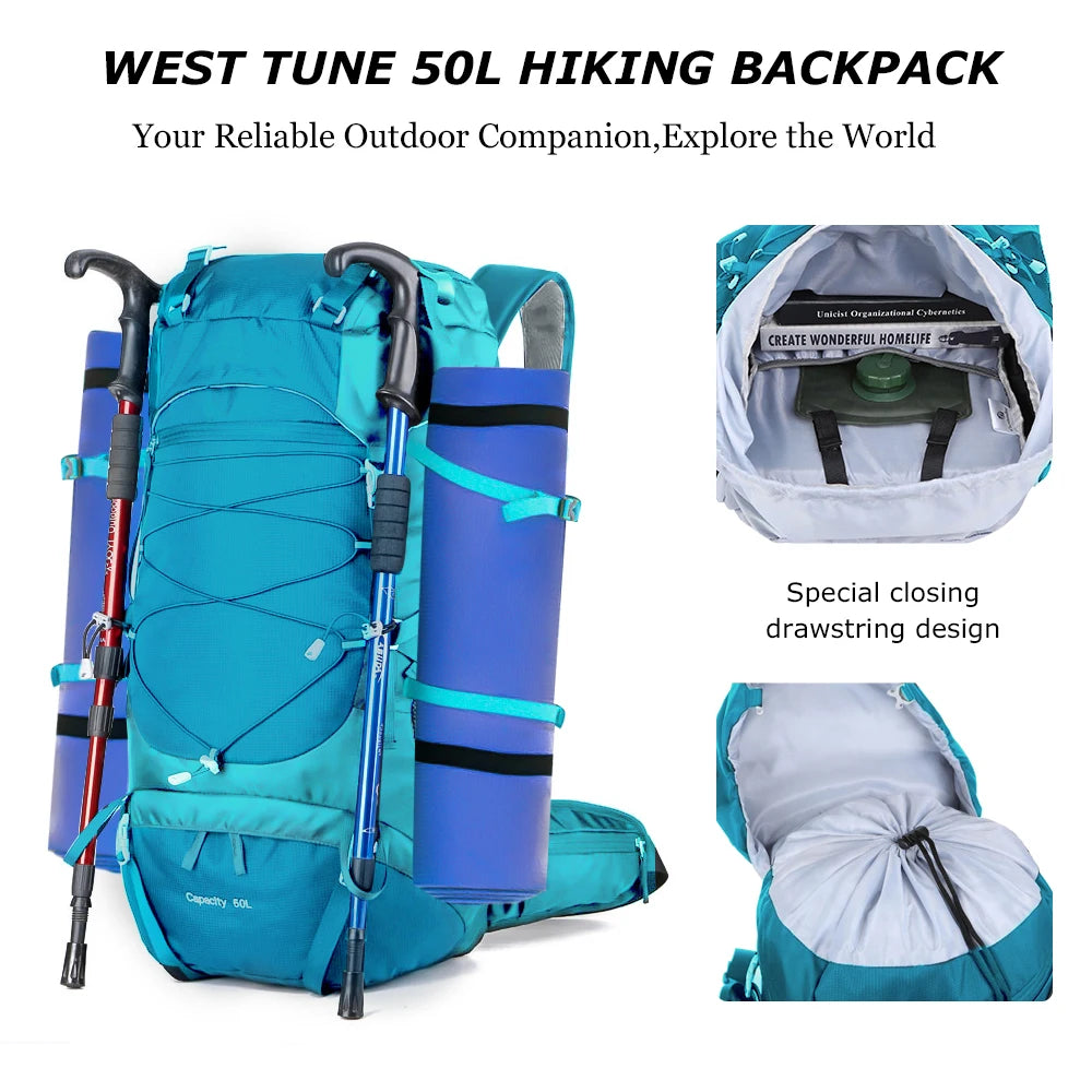 WESTTUNE 50L Wanderrucksack mit Regenschutz