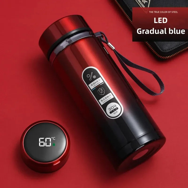 Edelstahl-Thermosflasche mit LED-Temperaturanzeige
