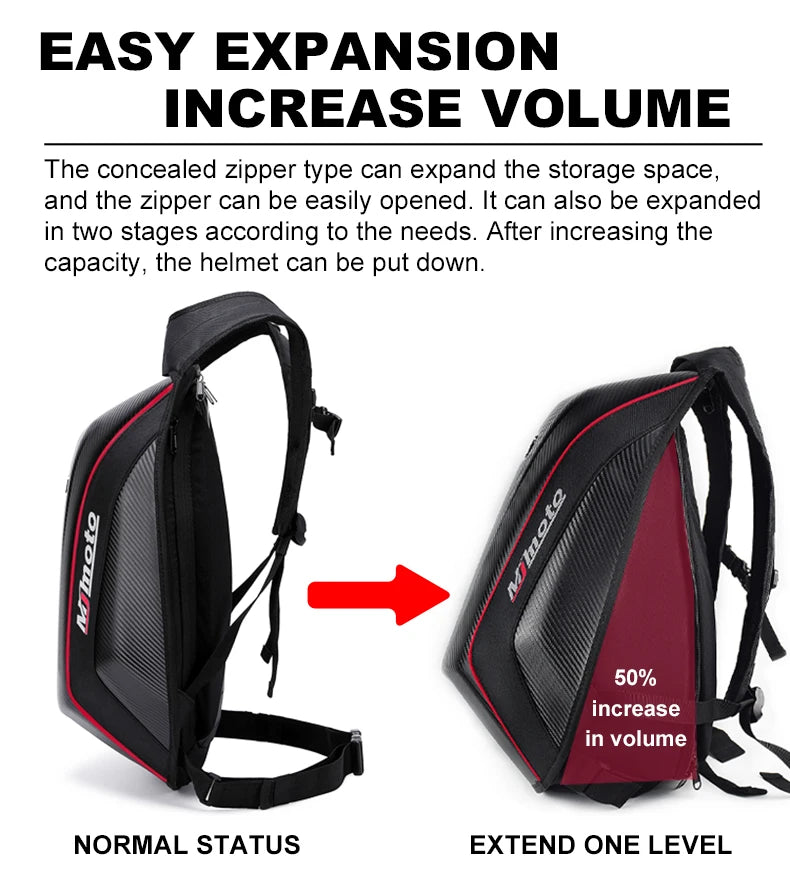 Motorradrucksack aus Carbonfaser