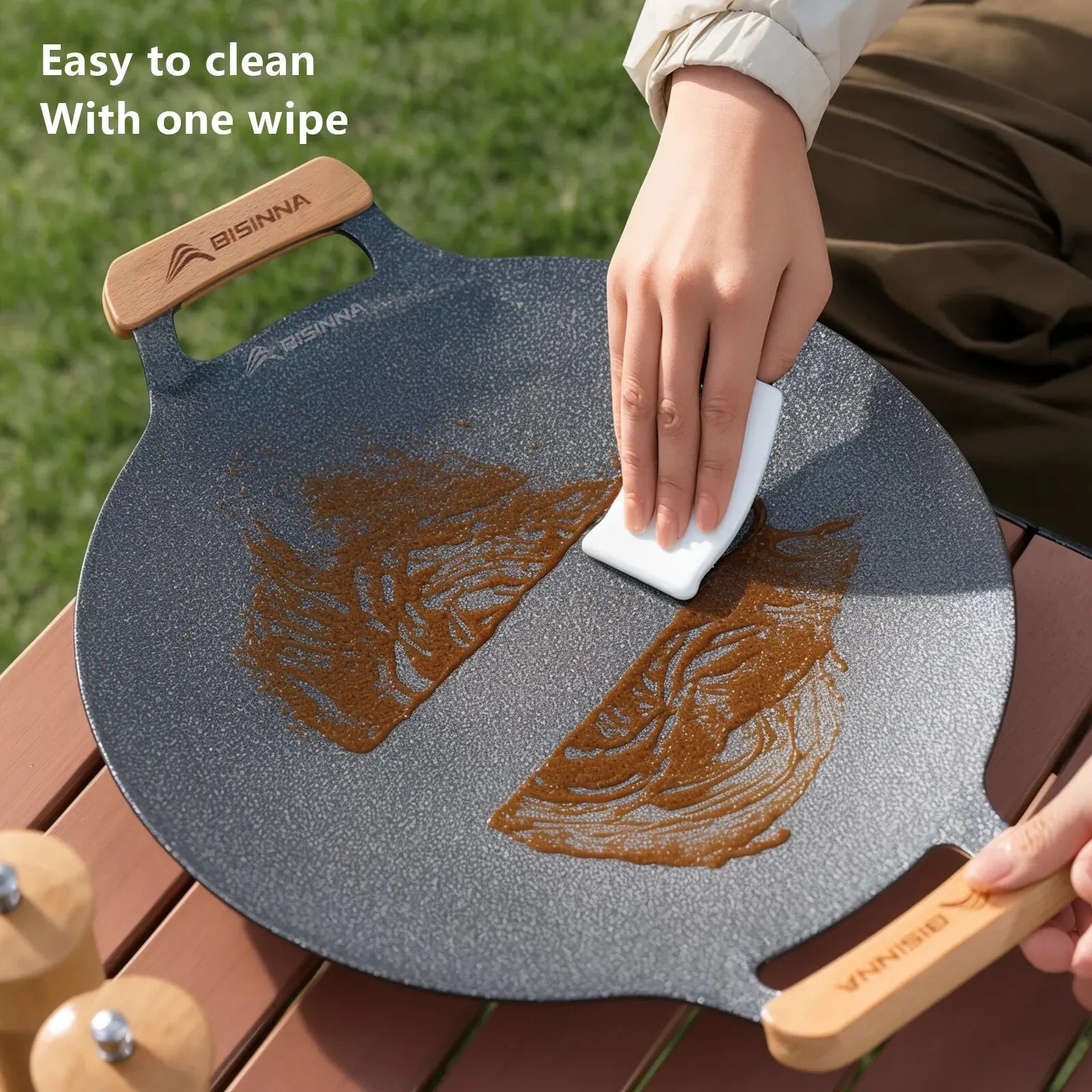 BISINNA 30 cm Koreanische Grillplatte Campingausrüstung