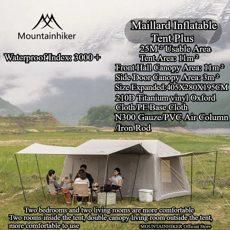 Air Tent MOUNTAINHIKER Outdoor 5-8 Personen großes aufblasbares Campingzelt Handluftpumpe