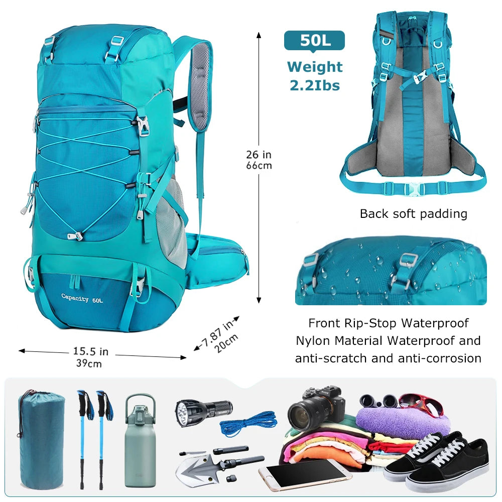 WESTTUNE 50L Wanderrucksack mit Regenschutz