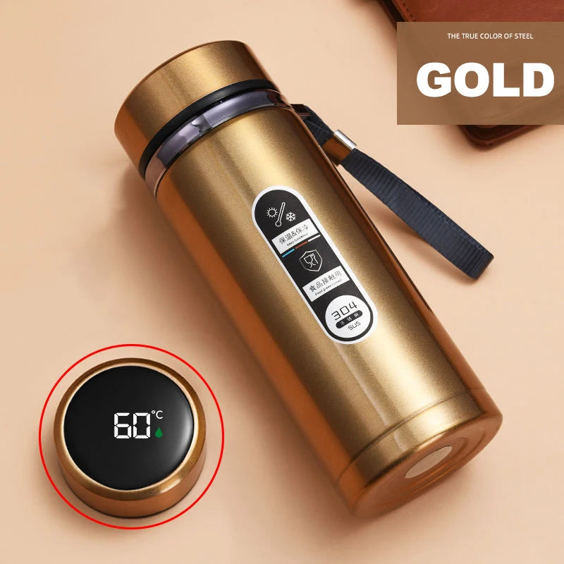 Edelstahl-Thermosflasche mit LED-Temperaturanzeige