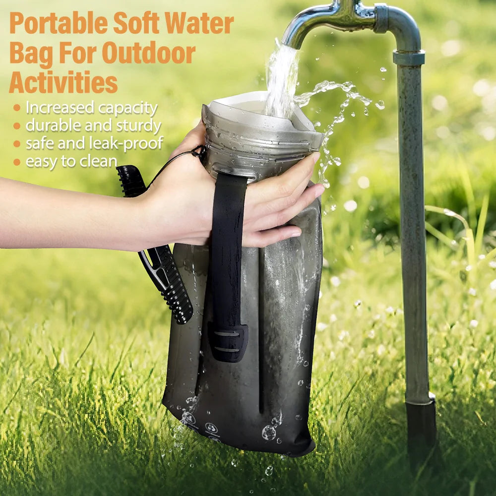 NEWBOLER TPU Abnehmbarer Trinkschlauch Wasserbeutel Großvolumiger Outdoor-Trinkbeutel Bergsteigen Laufen Trinkrucksack 2 l/3 l