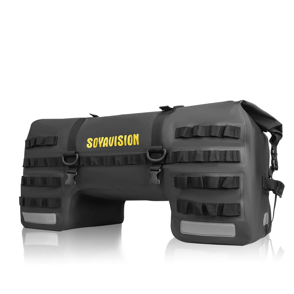 SOYAVISION Wasserdichte Motorrad-Satteltasche mit verstellbaren Riemen, mehreren Fächern