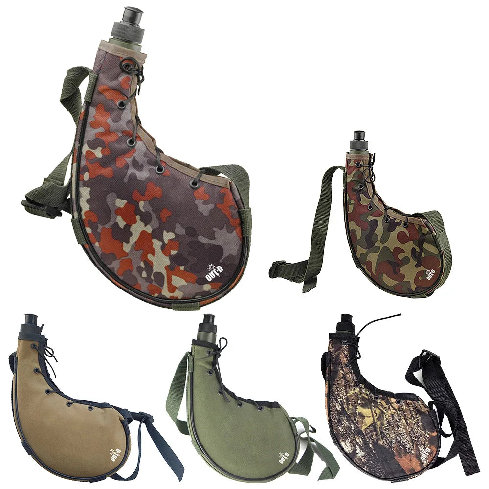 Outdoor-Wasserflasche 800 ml mit Schultergurt für Wanderungen und Rucksacktouren