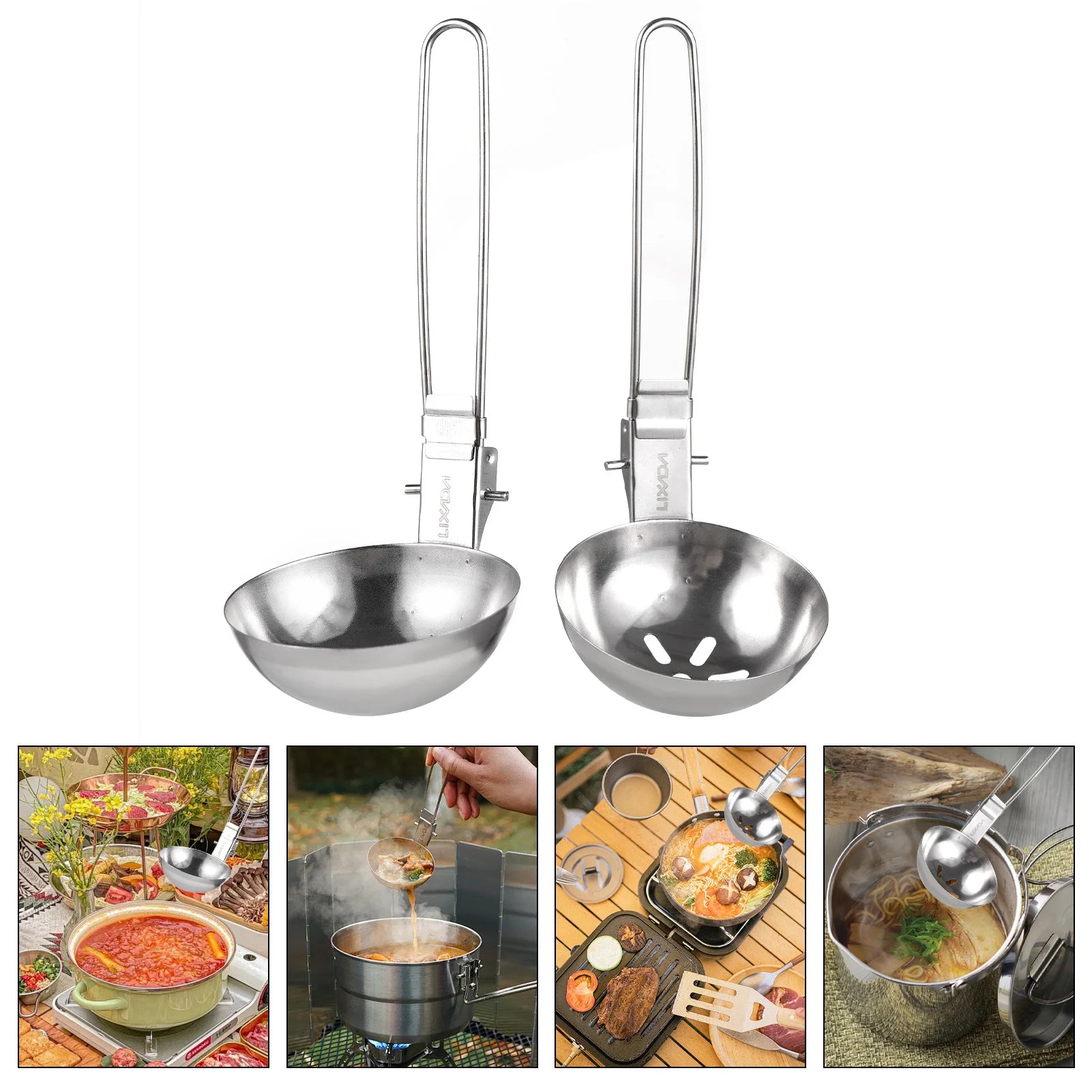 2 Stück Edelstahl-Schaumlöffel und/oder Suppenkelle