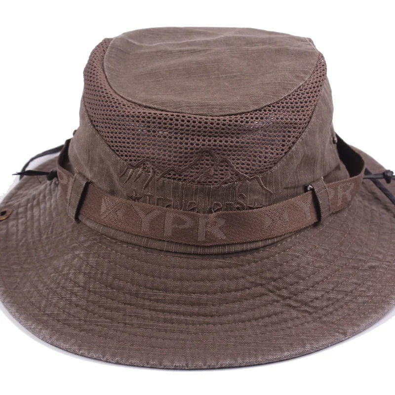 Herren Sommer Mesh Atmungsaktiv Retro Dschungel Angelhüte
