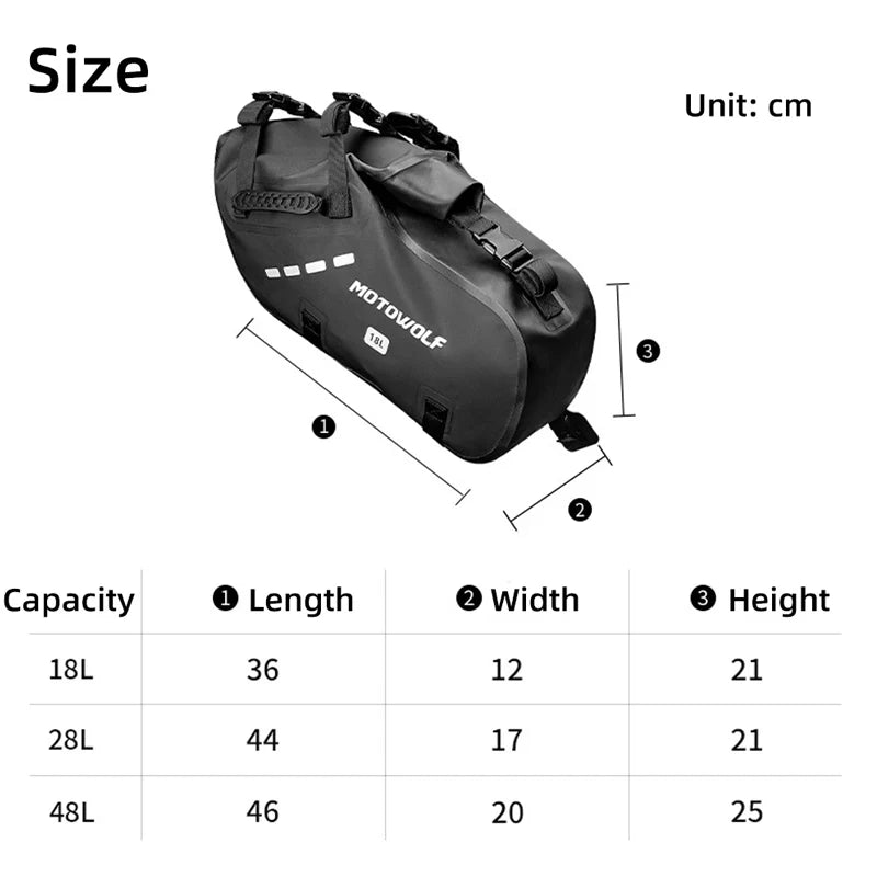 Motorrad-Satteltasche 18L / 28L / 48L