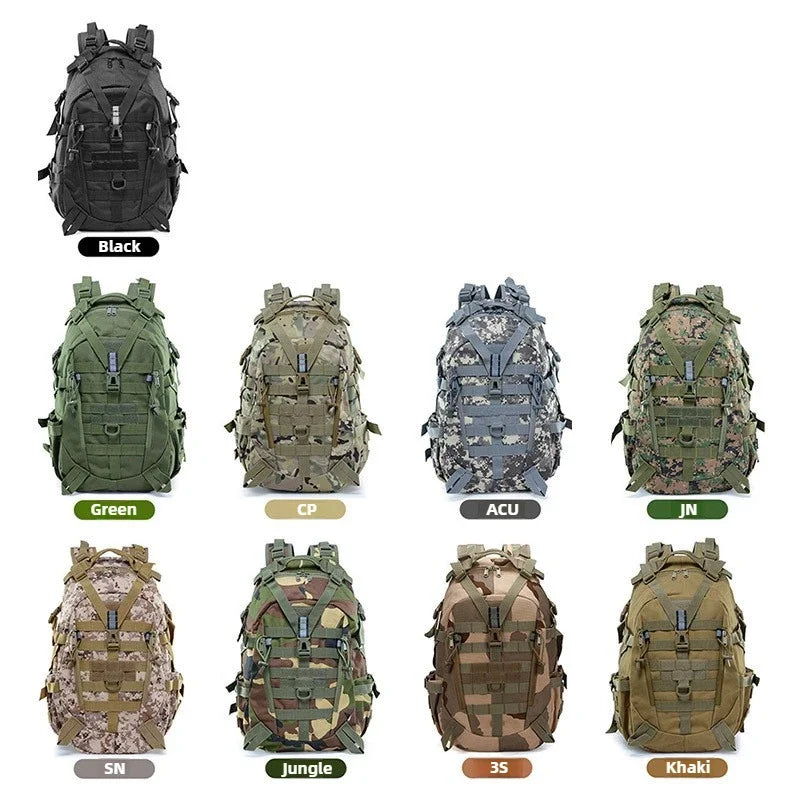 40 L Campingrucksack mit reflektierenden Streifen, verstellbare Gurte, mehrere Taschen