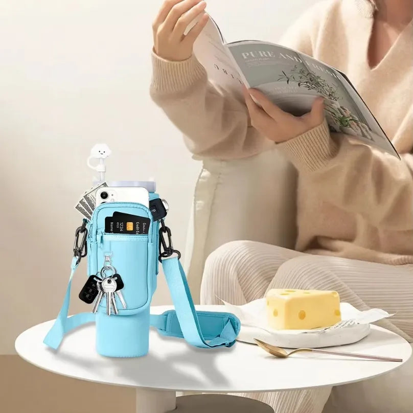 Neopren-Wasserflaschentasche mit verstellbarem Schultergurt