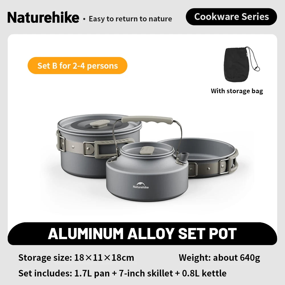 Naturehike Camping-Kochset Camping-Kochgeschirr Teekanne für 4-7 Personen