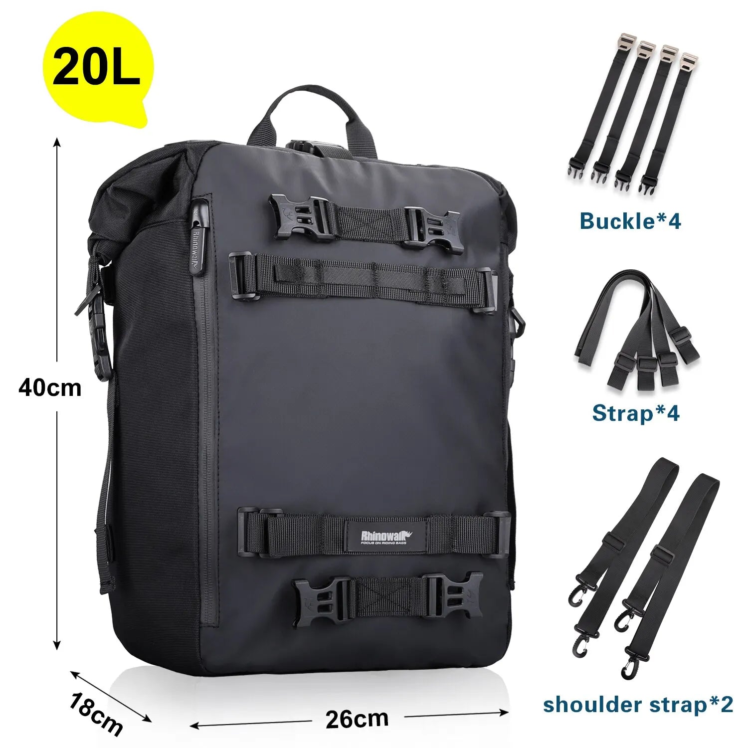 Rhinowalk Motorrad-Hecktasche 10L / 20L / 30L