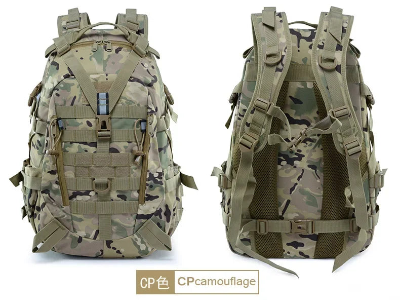 40 L Campingrucksack mit reflektierenden Streifen, verstellbare Gurte, mehrere Taschen