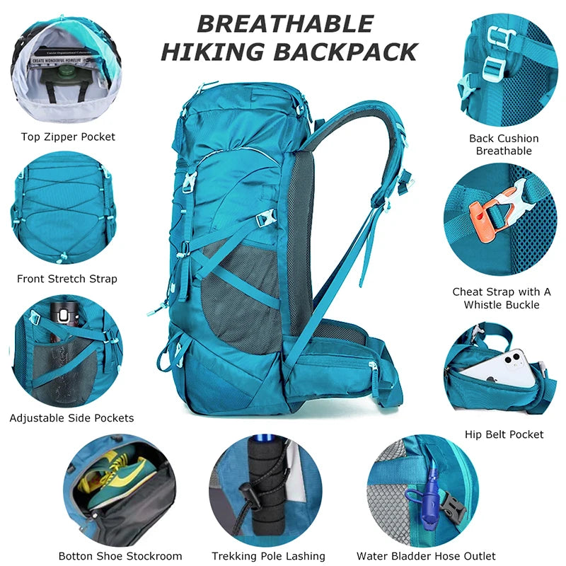 WESTTUNE 50L Wanderrucksack mit Regenschutz