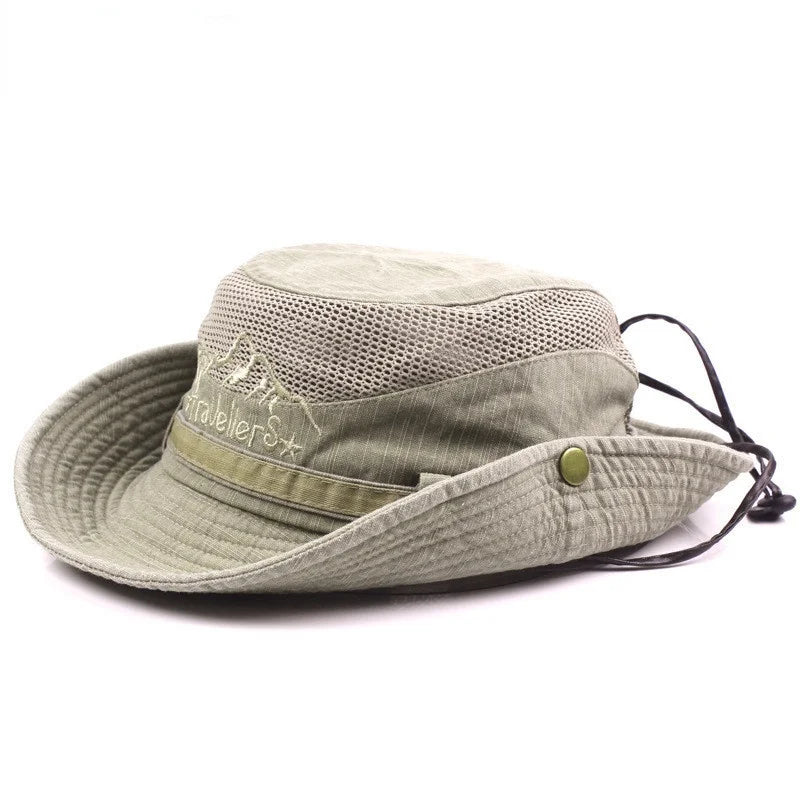 Herren Sommer Mesh Atmungsaktiv Retro Dschungel Angelhüte