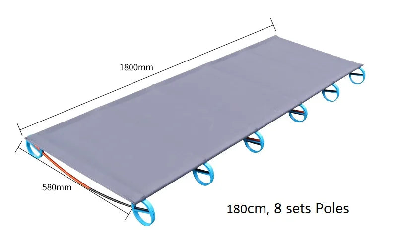 Campingklappbett Ultraleicht 180 cm oder 200 cm, Rahmen aus Aluminiumlegierung