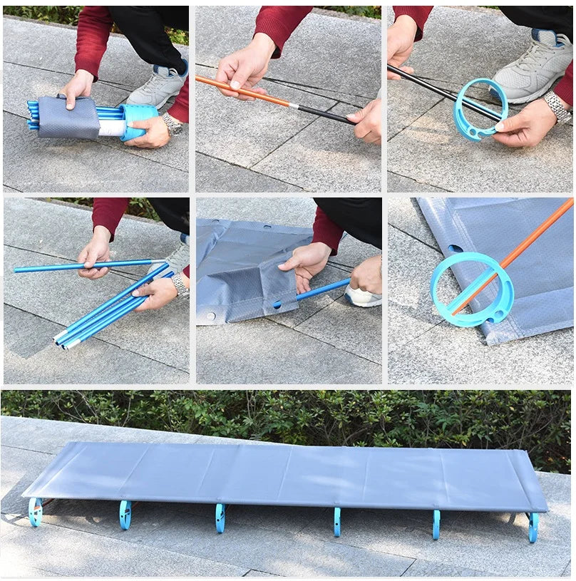 Campingklappbett Ultraleicht 180 cm oder 200 cm, Rahmen aus Aluminiumlegierung