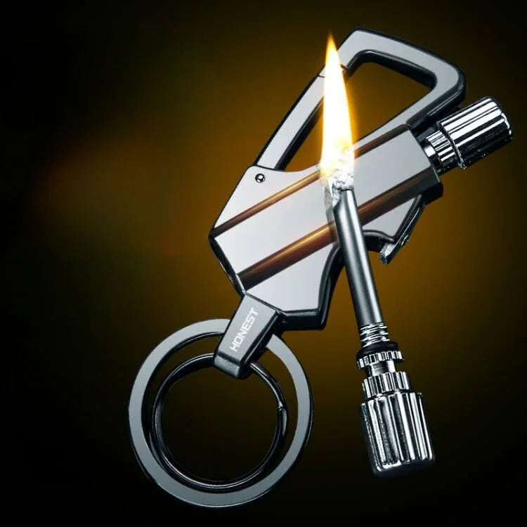 Multifunktionaler tragbarer Feuerzeug-Schlüsselanhänger für den Außenbereich, Kerosinfeuerzeug