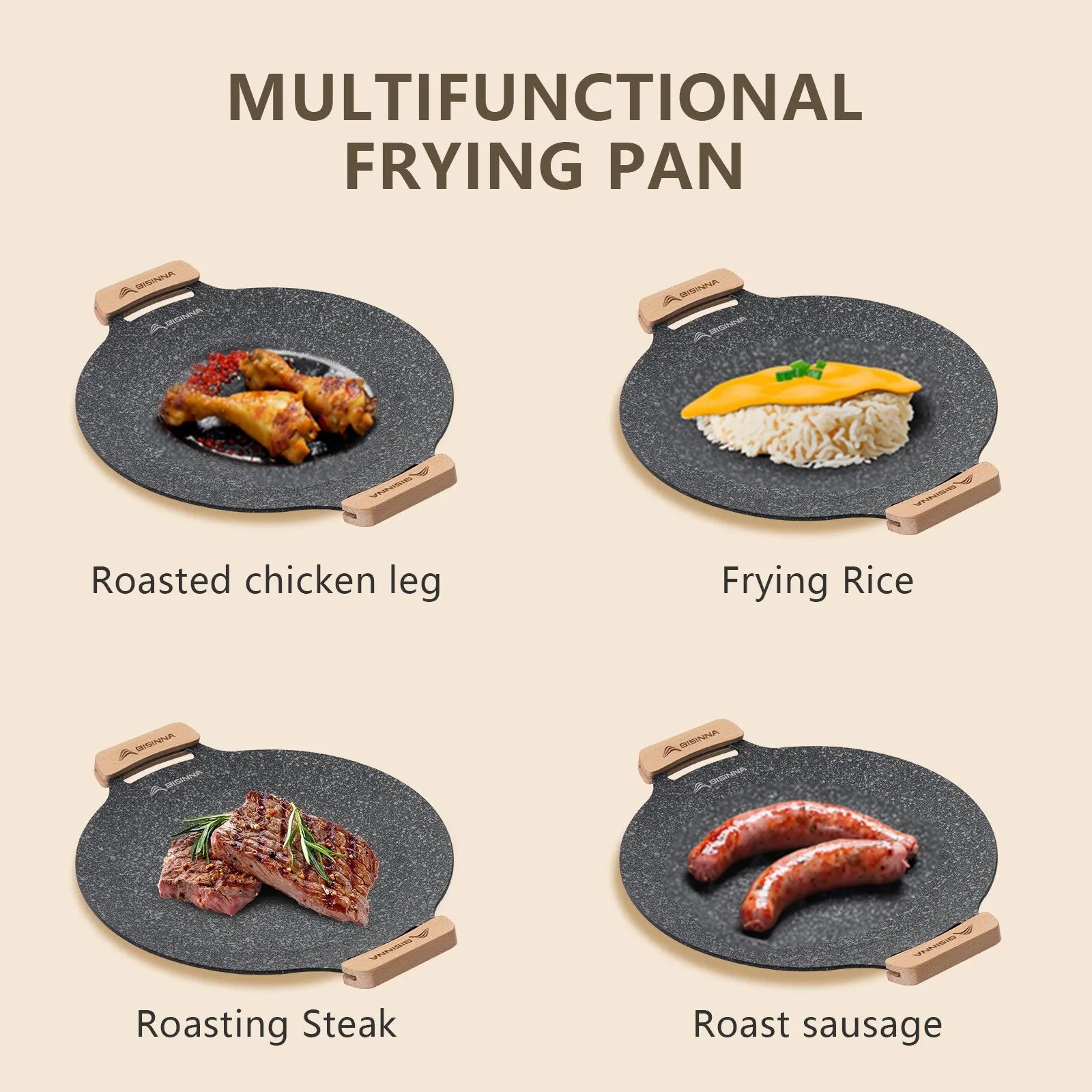 BISINNA 30 cm Koreanische Grillplatte Campingausrüstung