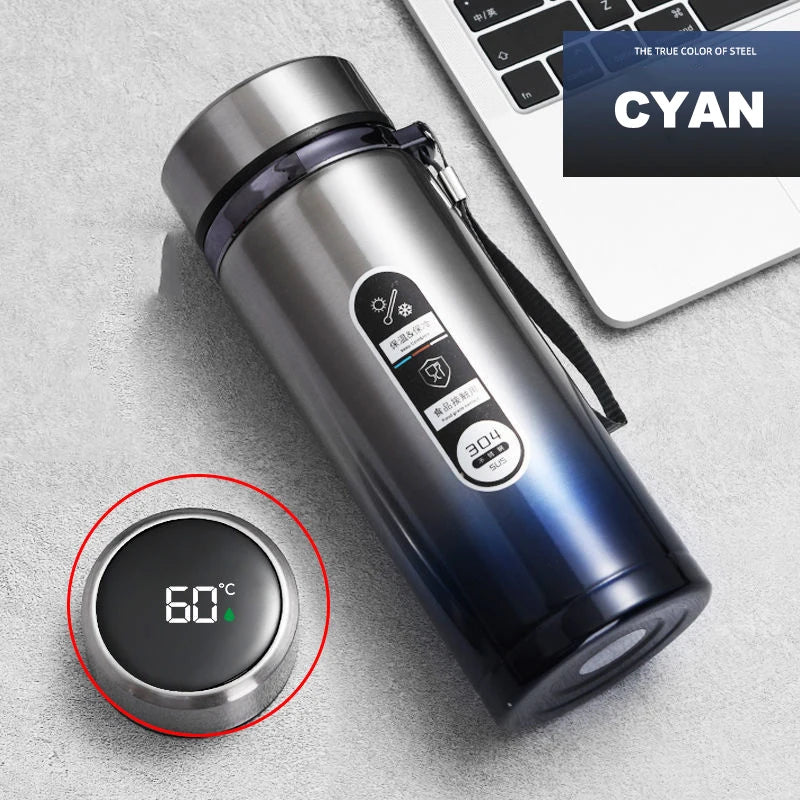 Edelstahl-Thermosflasche mit LED-Temperaturanzeige