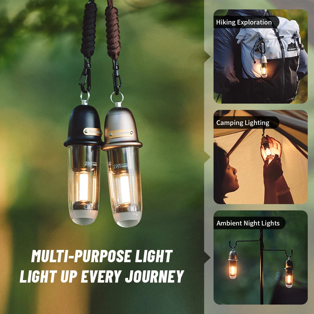 Naturehike Tragbare leichte Camping-Taschenlampe Wasserdichte Außenbeleuchtung Typ C