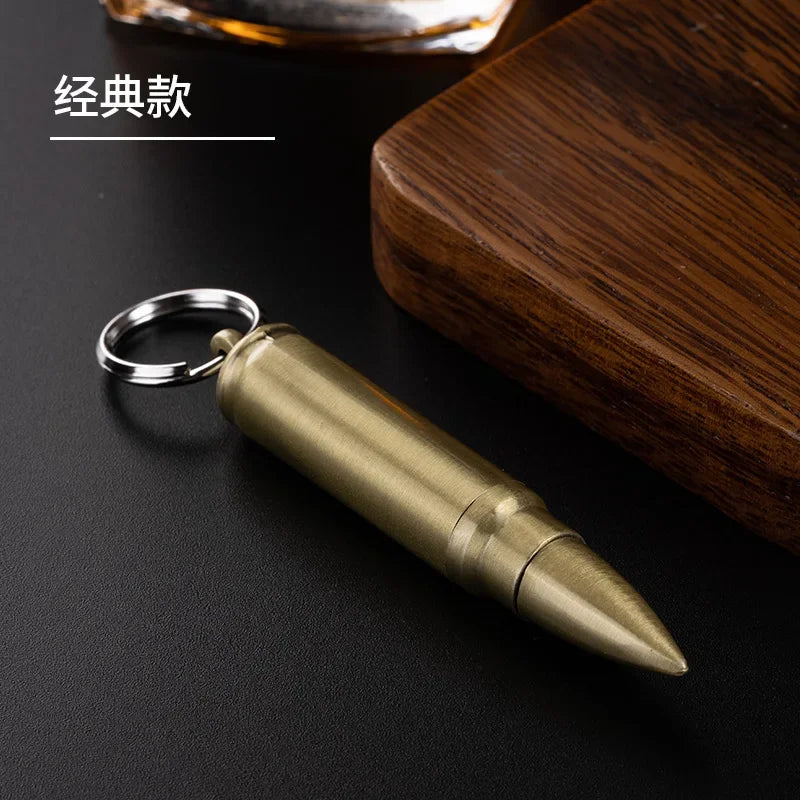 Tragbares Metall-Schlüsselanhänger-Feuerzeug im Vintage-Stil, windfest, für Outdoor-Camping, Notfälle und Überleben, Zündwerkzeug