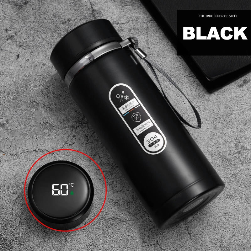 Edelstahl-Thermosflasche mit LED-Temperaturanzeige