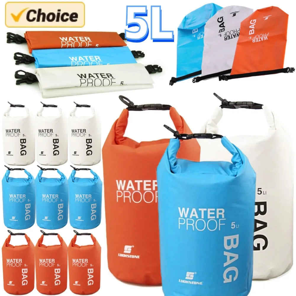 5L wasserdichter Trockensack Rucksack Schwimmen Rafting Kajakfahren