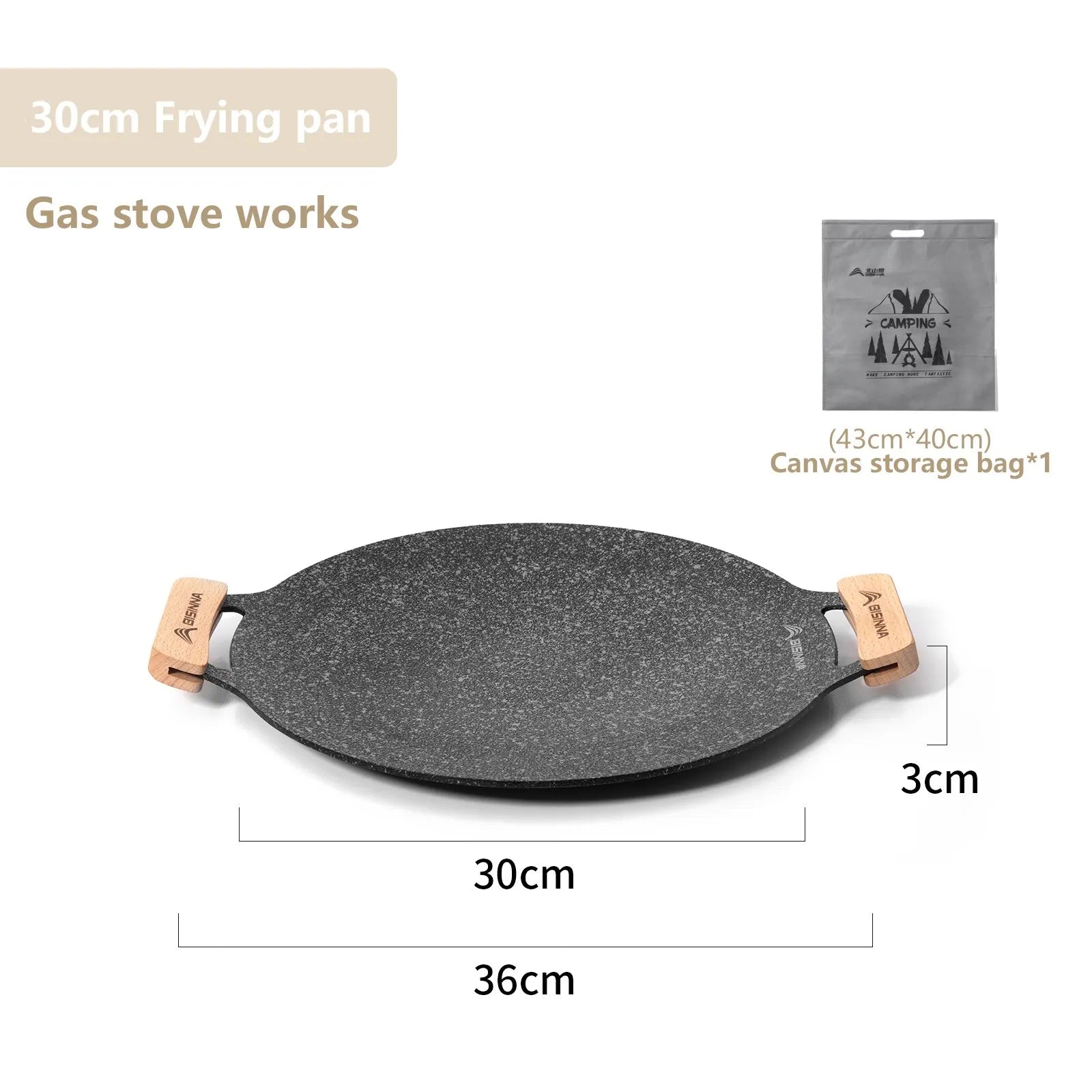 BISINNA 30 cm Koreanische Grillplatte Campingausrüstung