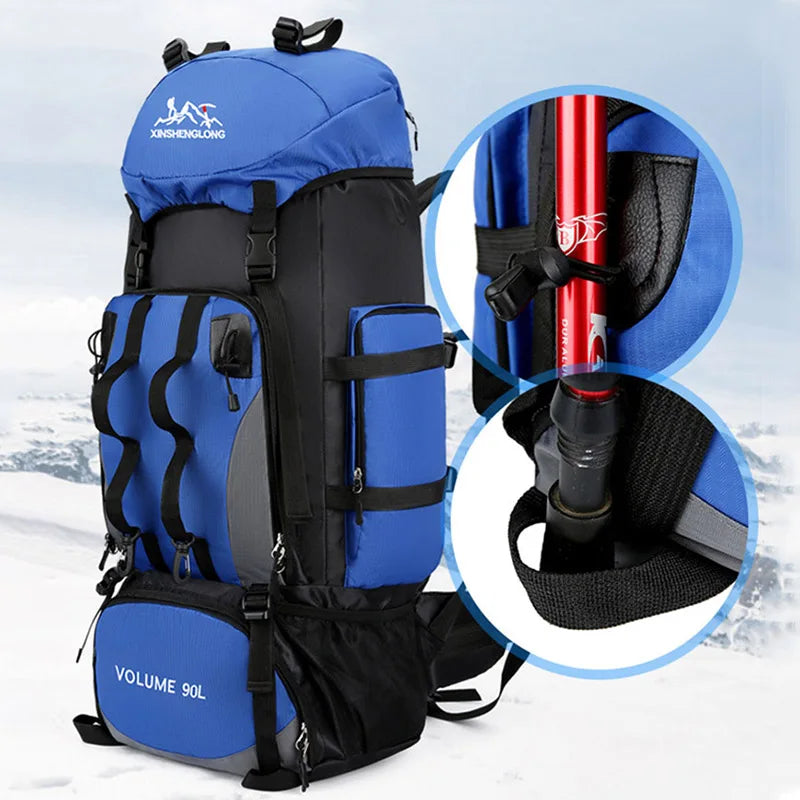 90 L wasserdichter Wander- und Campingrucksack