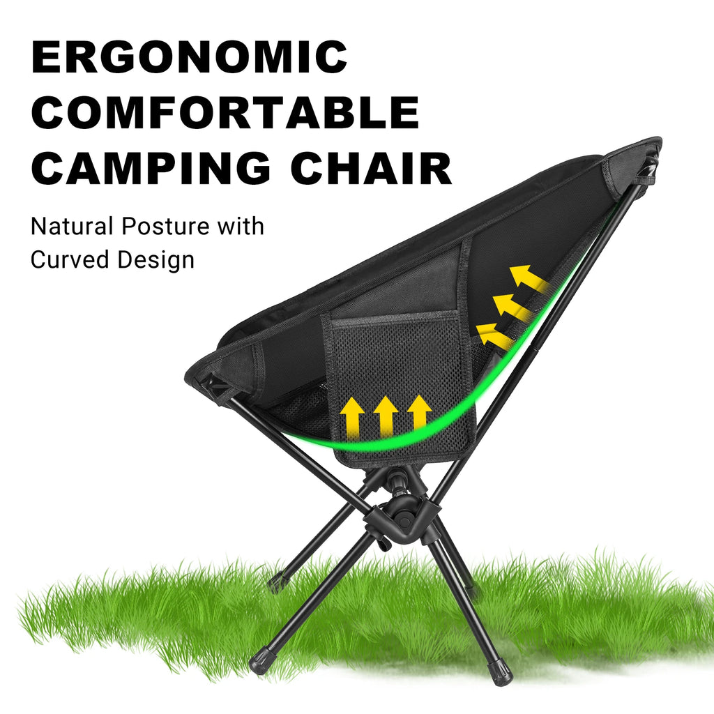 Tragbarer klappbarer Angelstuhl Rucksackstuhl Kompakter leichter Klappstuhl für Camping, Wandern, Bergsteigen und Strand