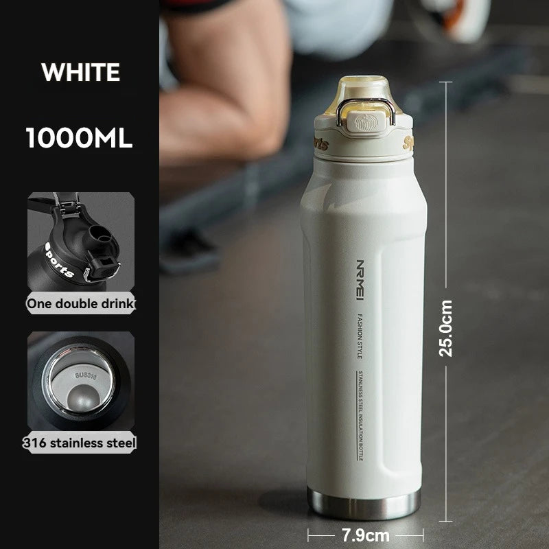1 L Thermosflasche aus Edelstahl mit Vakuumisolierung, hält kalt und warm