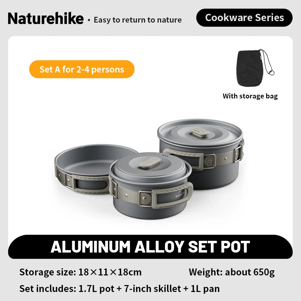 Naturehike Camping-Kochset Camping-Kochgeschirr Teekanne für 4-7 Personen