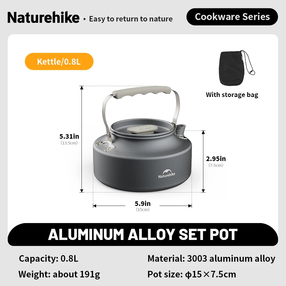 Naturehike Camping-Kochset Camping-Kochgeschirr Teekanne für 4-7 Personen