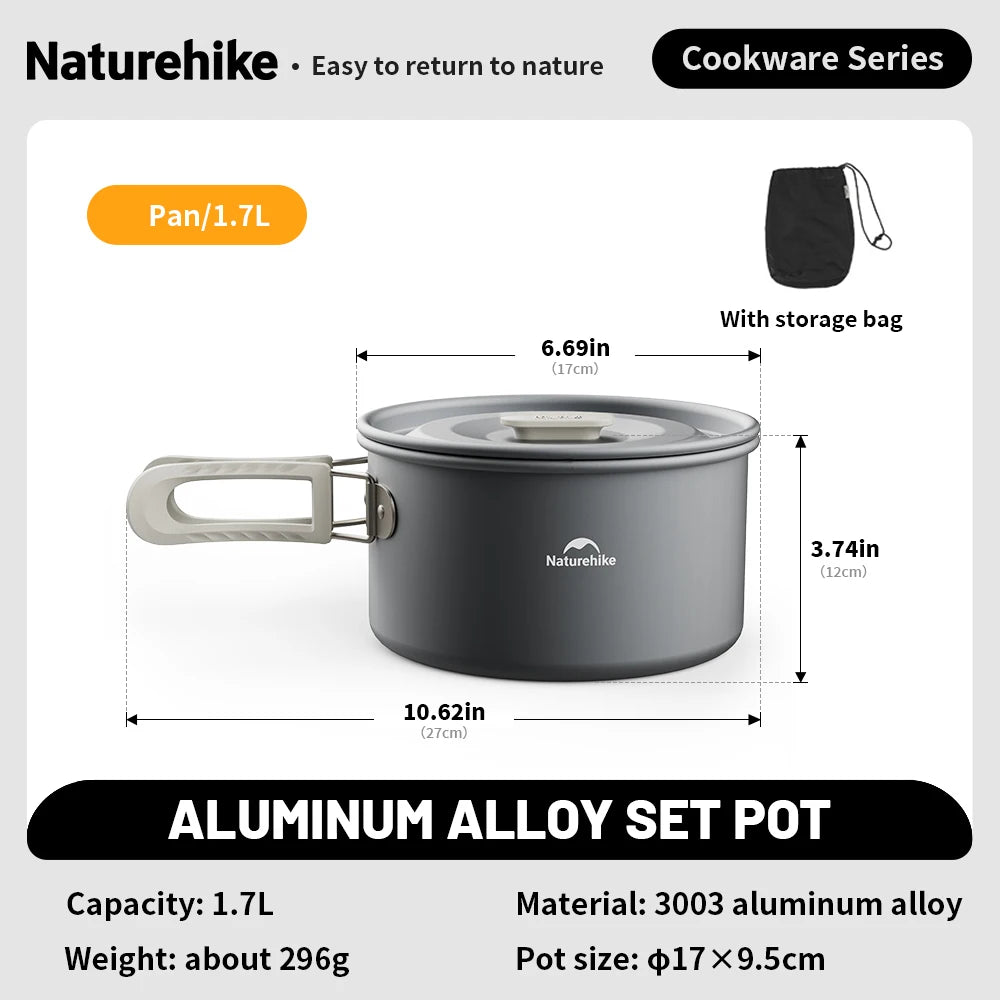 Naturehike Camping-Kochset Camping-Kochgeschirr Teekanne für 4-7 Personen