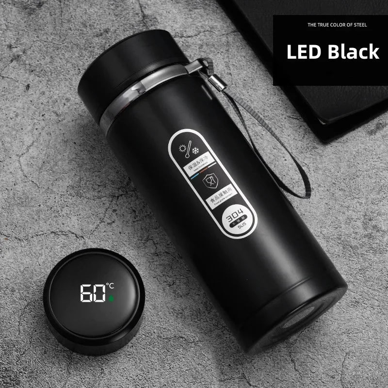 Edelstahl-Thermosflasche mit LED-Temperaturanzeige