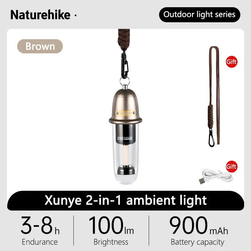 Naturehike Tragbare leichte Camping-Taschenlampe Wasserdichte Außenbeleuchtung Typ C
