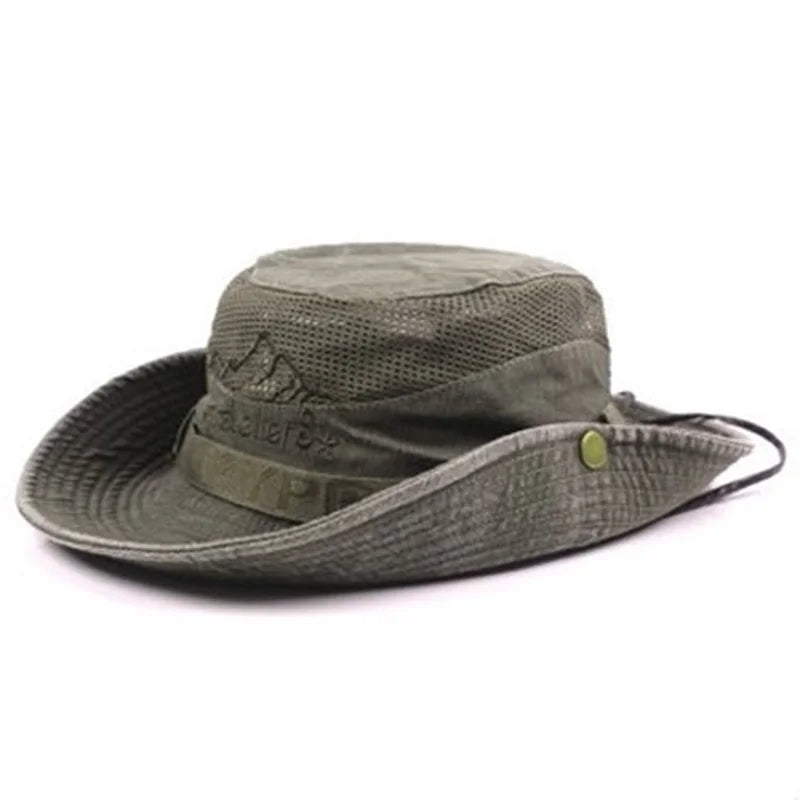 Herren Sommer Mesh Atmungsaktiv Retro Dschungel Angelhüte