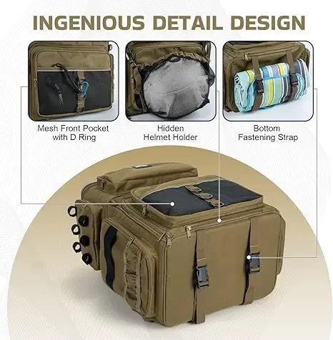 Goture 66L Angelrucksack mit integrierter Kühlbox, 3 Rutenhaltern, 600D wasserdichter Qualität