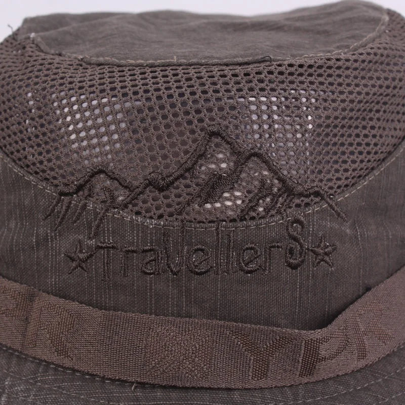 Herren Sommer Mesh Atmungsaktiv Retro Dschungel Angelhüte